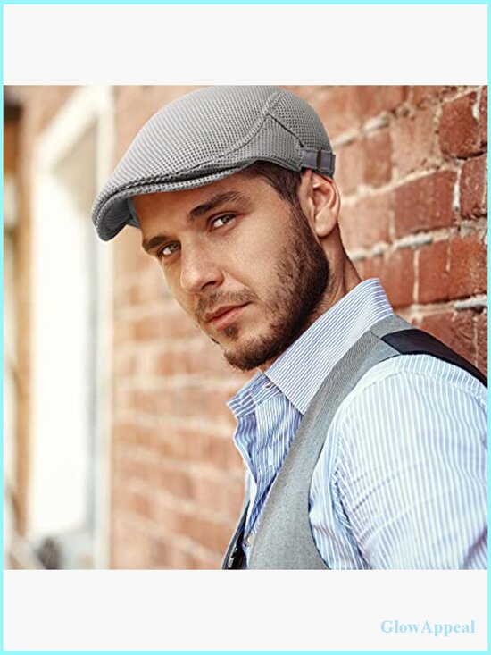 3 Pack Mesh Newsboy Caps Adjustable Summer Beret Hats for Outdoor main image 4